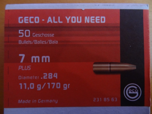 .284 / 7 mm 170 gr / 11,0 g GECO Plus Teilmantel Geschosse 50 Stück