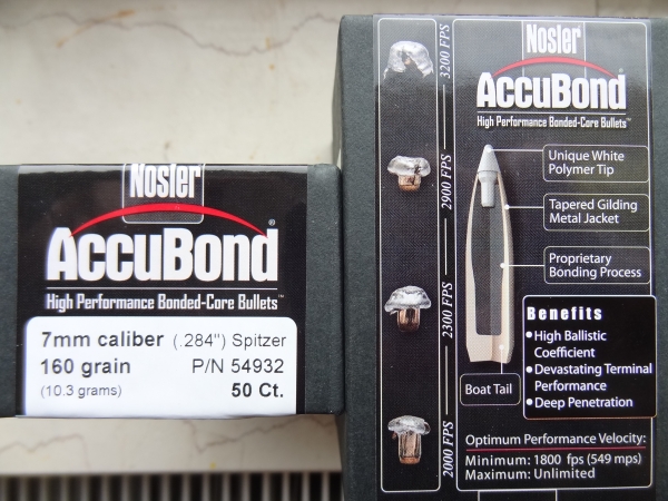 NOSLER ACCUBOND .7mm/284 160GR Spitzer 50 Stück