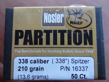 NOSLER Partition .338 210GR  Spitzer (50 Stück)