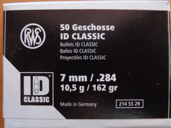 .284 / 7 mm 162 gr / 10,5 g RWS ID Classic Geschosse (50 Stück)