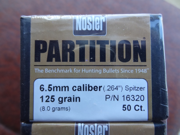 NOSLER Partition 6,5mm/.264 125 GR Spitzer (50 Stück)