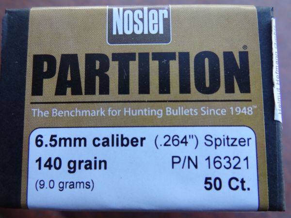 NOSLER Partition 6,5mm/.264 140 GR Spitzer (50 Stück)